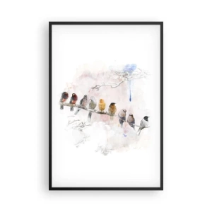 Poster in cornice nera - Incontro alato - 61x91 cm