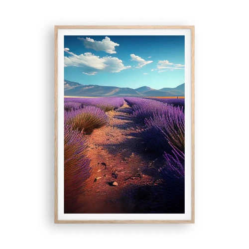 Poster in cornice rovere chiaro - Campi profumati - 70x100 cm