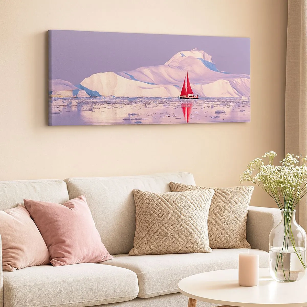 Quadro su tela - Stampe su Tela - Calore della vela, gelo del ghiaccio - 100x40 cm