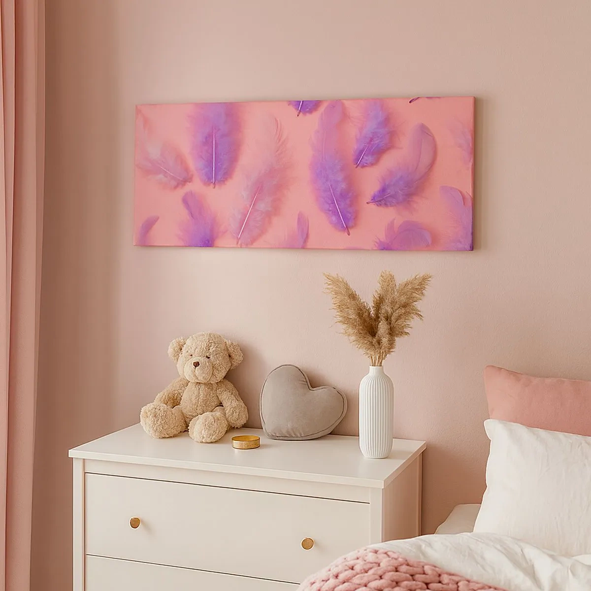 Quadro su tela - Stampe su Tela - L'uccello lilla del desiderio - 100x40 cm