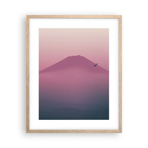 Poster in cornice rovere chiaro - Viandanti sopra le nuvole - 40x50 cm