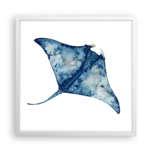 Poster in cornice bianca - Vita nel blu - 50x50 cm