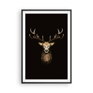 Poster in cornice nera - Cervo cubista - 61x91 cm