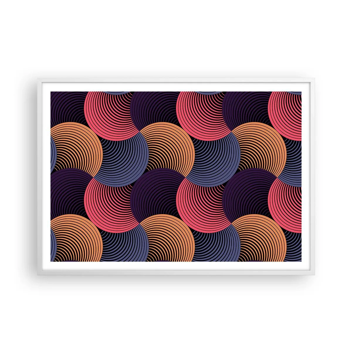 Poster in cornice bianca - Al ritmo delle sfere - 100x70 cm