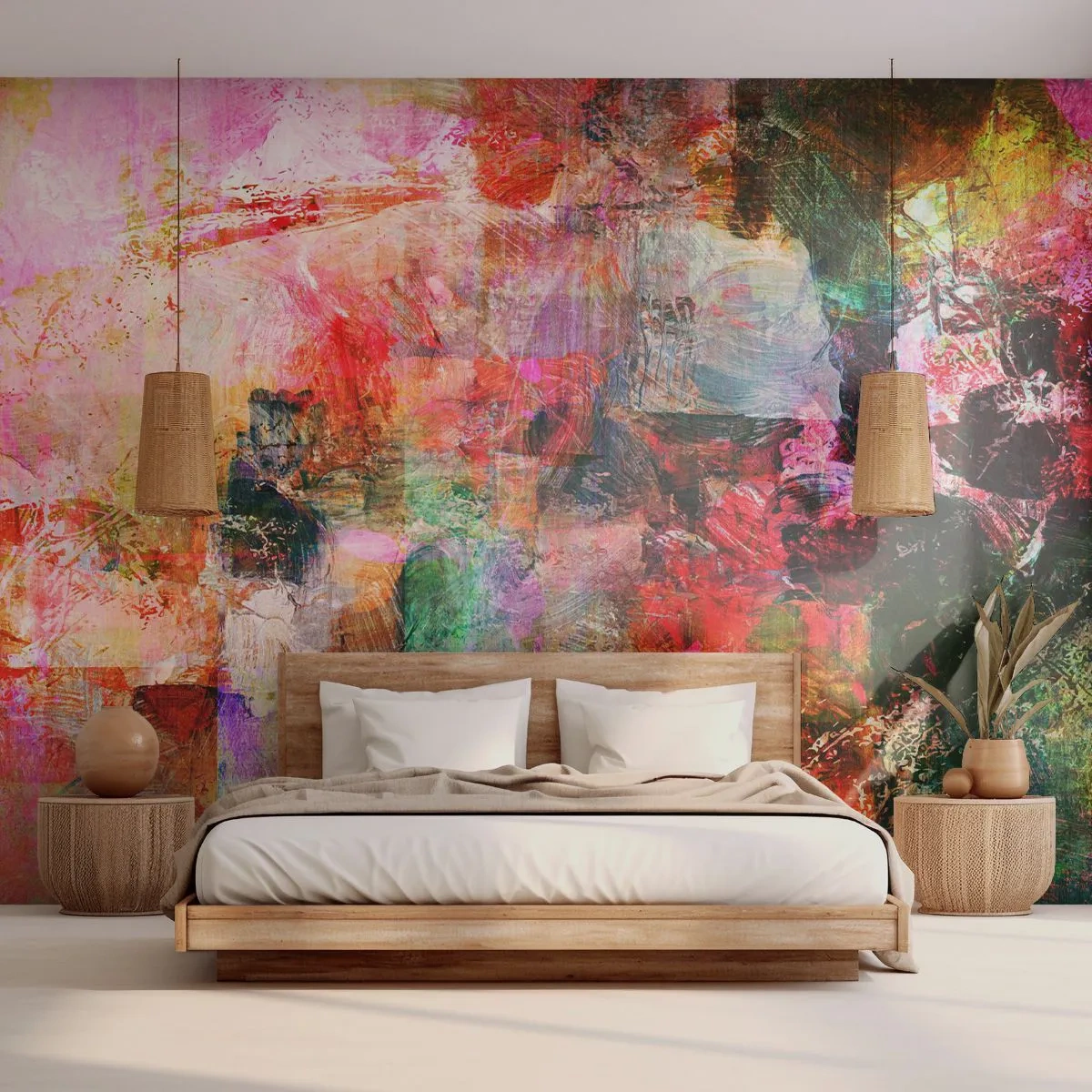 Fotomurali Premium Canvas - Viaggio attraverso le rose - Astrazione, Pezzo, Grafica - 450x315 cm