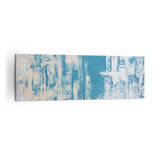 Quadro su tela - Stampe su Tela - Composizione astratta nei toni del blu e del bianco - 160x50cm - Attraverso il ghiaccio - Decorazione murale moderna per soggiorno e camera da letto ARTTOR