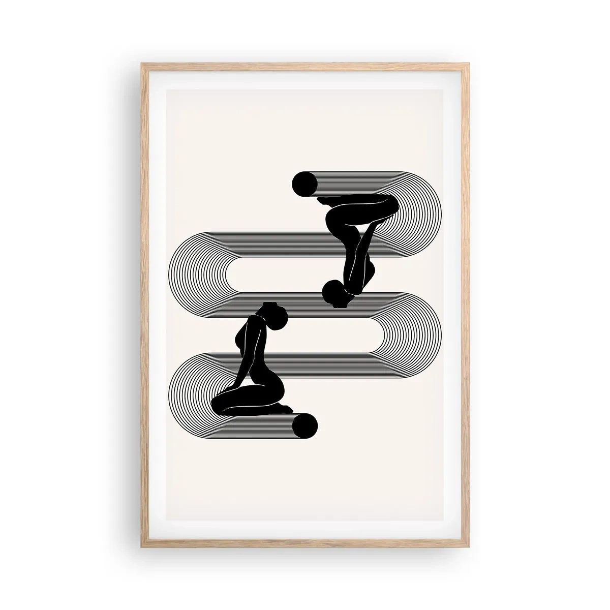 Poster in cornice rovere chiaro - Simmetria sensuale - 61x91 cm