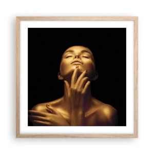 Poster in cornice rovere chiaro - Come seta d'oro - 50x50 cm