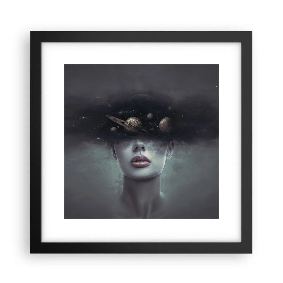 Poster in cornice nera - E i pianeti folleggiano... - 30x30 cm