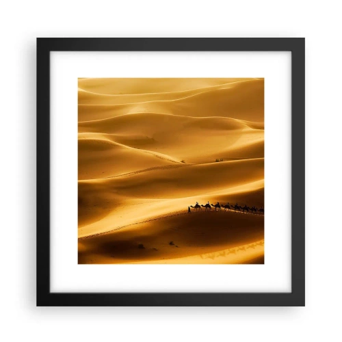 Poster in cornice nera - La carovana sulle onde del deserto - 30x30 cm