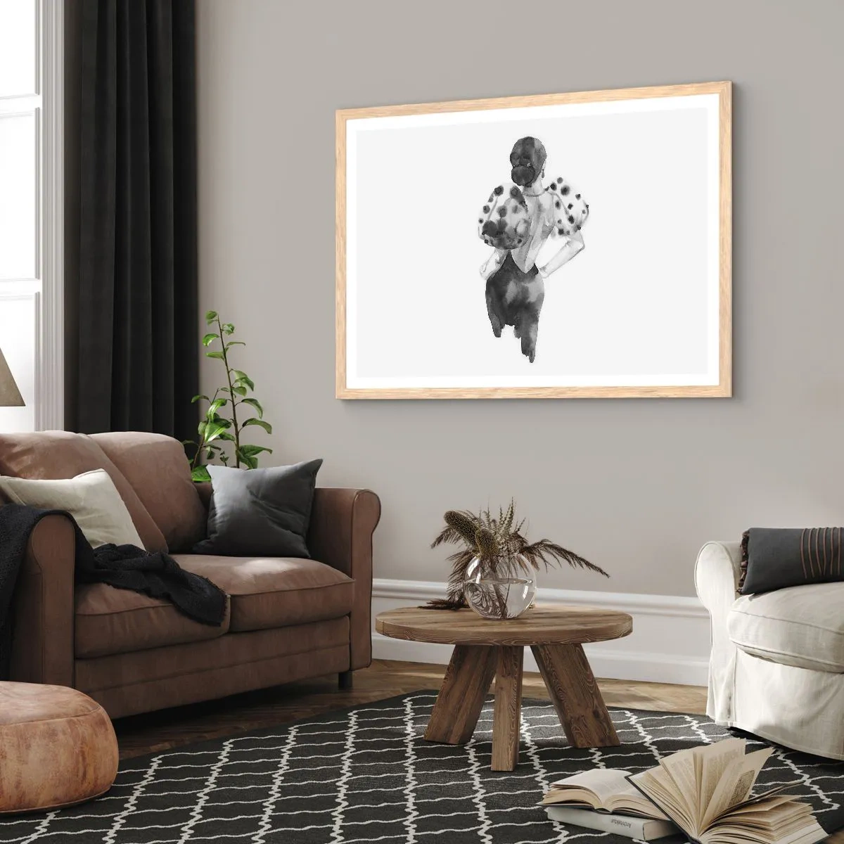 Poster in cornice rovere chiaro - è passata accanto - 40x30 cm