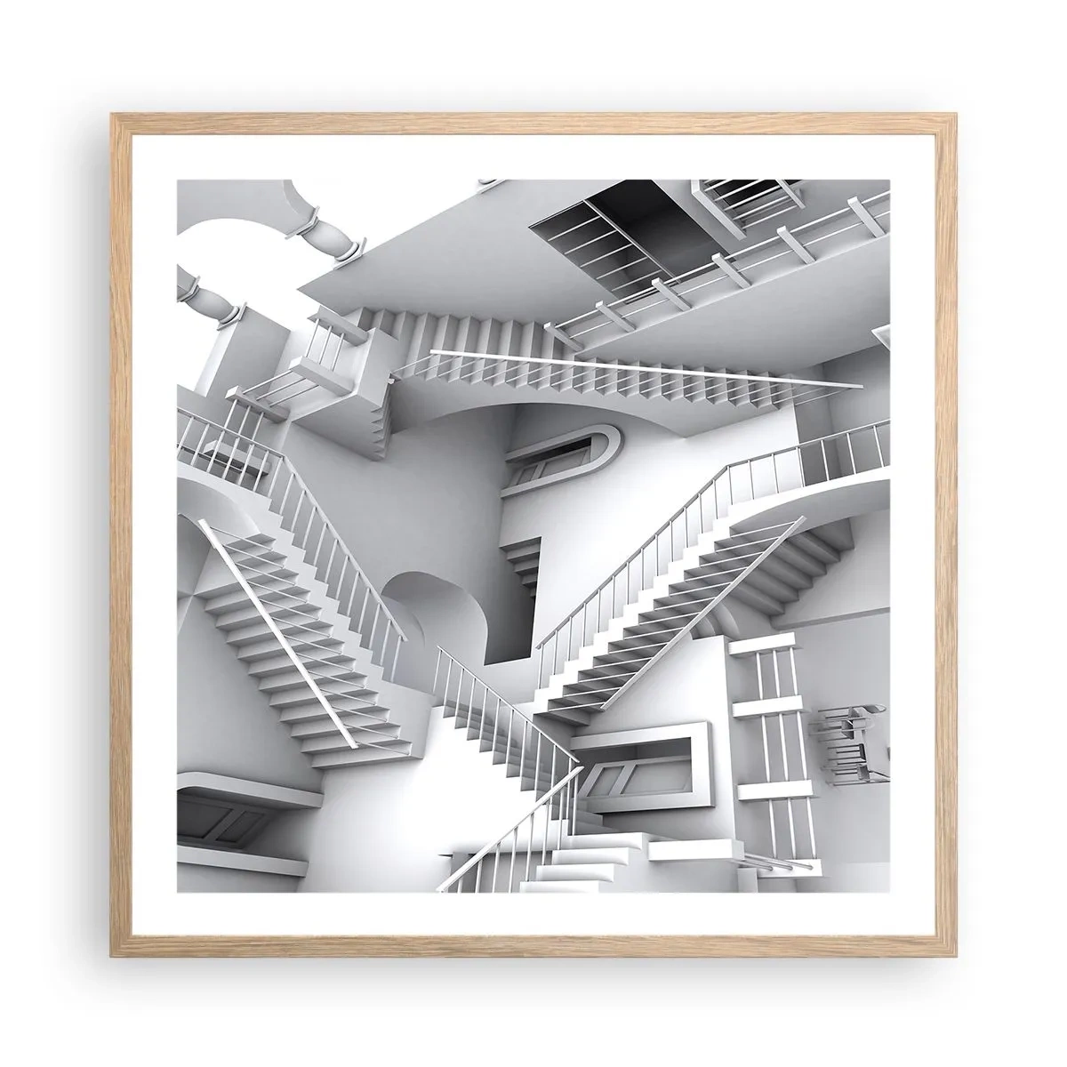 Poster in cornice rovere chiaro - Il paradosso dello spazio - 60x60 cm