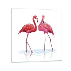 Quadro su vetro - Appuntamento in rosa - 30x30 cm