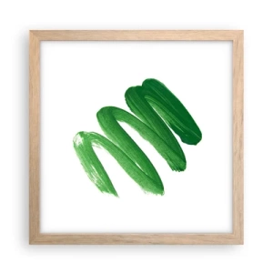 Poster in cornice rovere chiaro - Scherzo verde - 30x30 cm