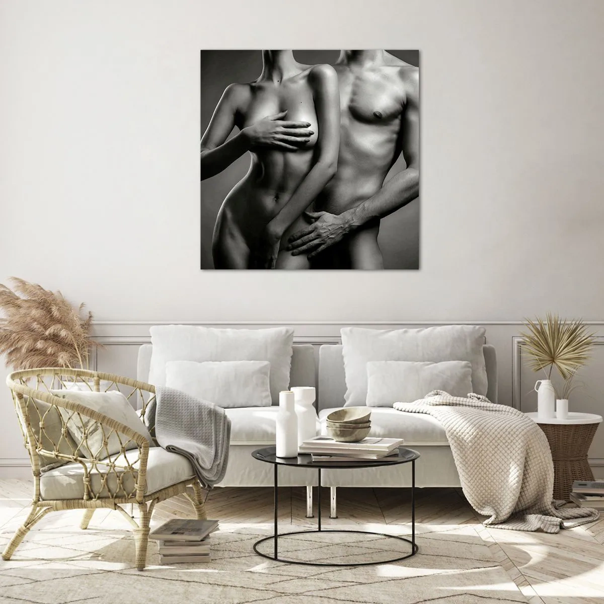 Quadro su vetro - Adamo ed Eva - 30x30 cm