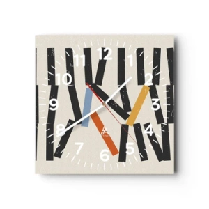 Orologio da parete - Orologio in Vetro - Composizione: domino - 40x40 cm