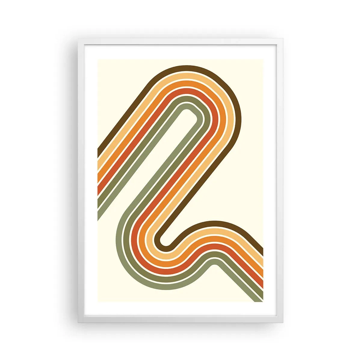 Poster in cornice bianca - Zig zag fino alla meta - 50x70 cm