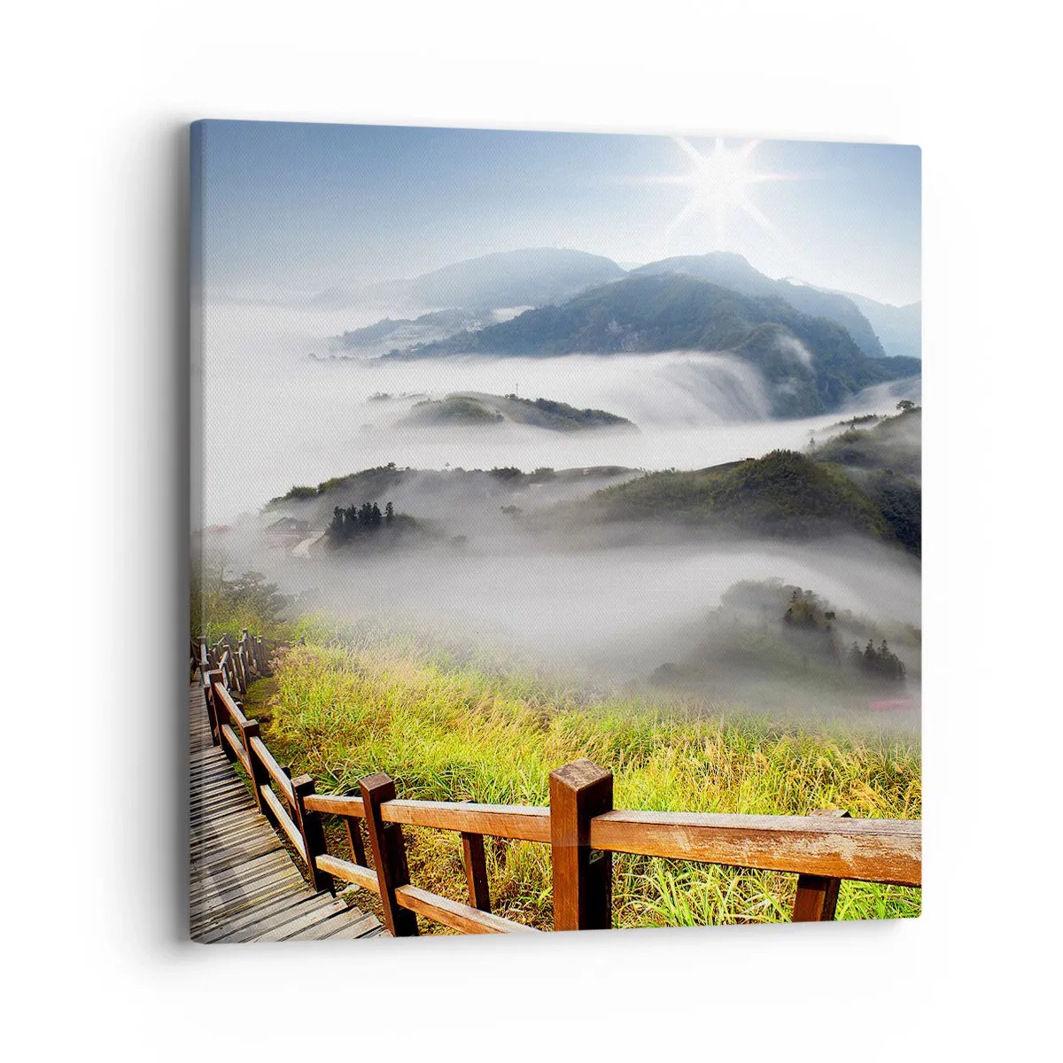 Quadro su tela - Stampe su Tela - Avvolti di luce e nebbia - 40x40 cm