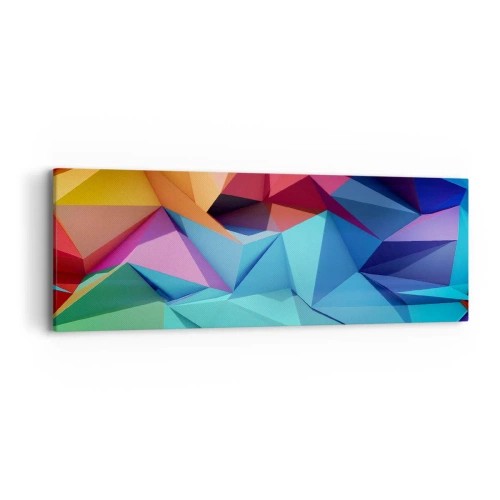 Quadro su tela - Stampe su Tela - Origami arcobaleno - 90x30 cm