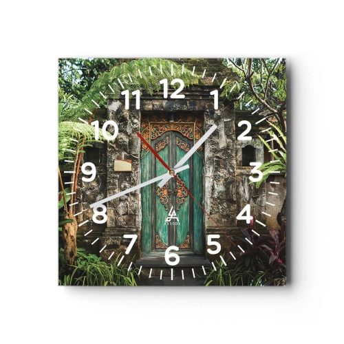 Orologio da parete - Orologio in Vetro - Le porte verso un mondo esotico - 40x40 cm