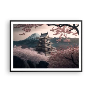 Poster in cornice nera - Il Paese dei ciliegi in fiore - 100x70 cm