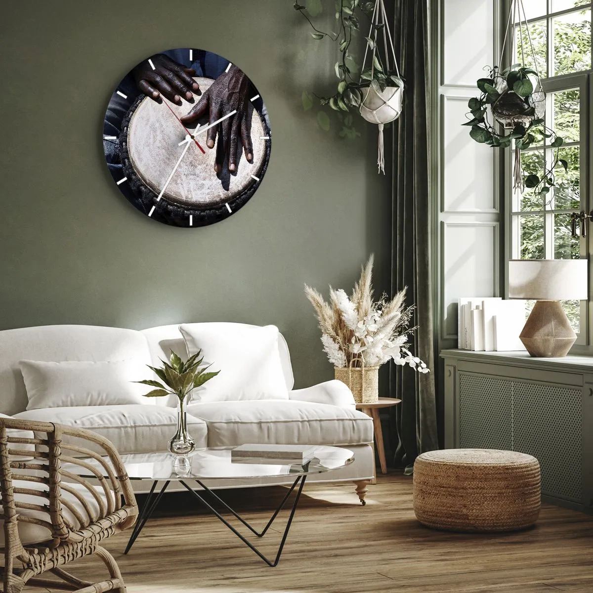 Orologio da parete - Orologio in Vetro - Vivi al tuo ritmo - 40x40 cm