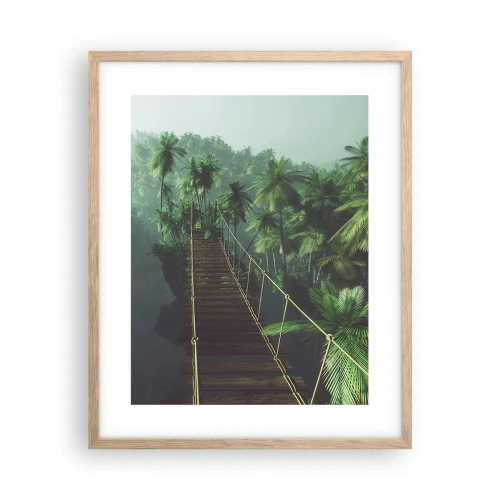 Poster in cornice rovere chiaro - Nel vortice del verde - 40x50 cm