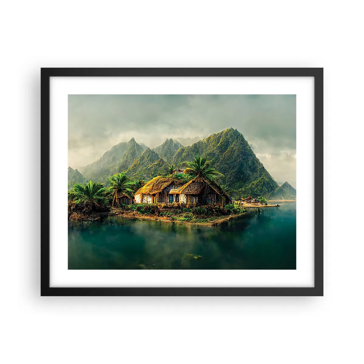 Poster in cornice nera - Paradiso tropicale - 50x40 cm