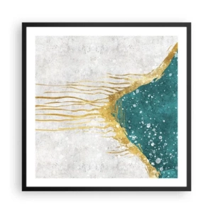 Poster in cornice nera - Flusso dorato - 60x60 cm