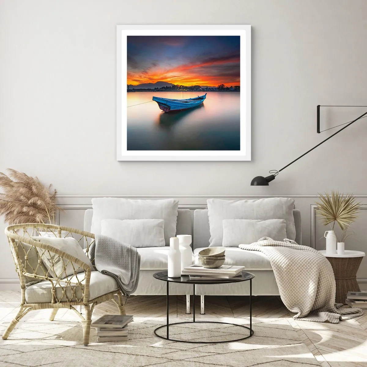 Poster in cornice bianca - Viene una notte buona - 30x30 cm