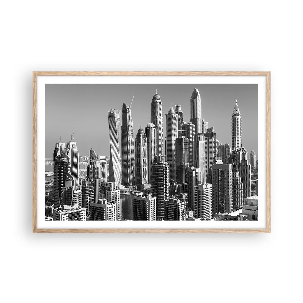 Poster in cornice rovere chiaro - La città sul deserto - 91x61 cm