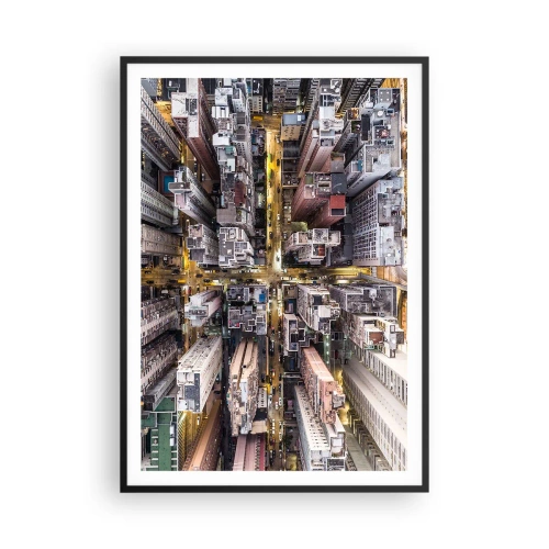 Poster in cornice nera - Saluti da Hong Kong - 70x100 cm