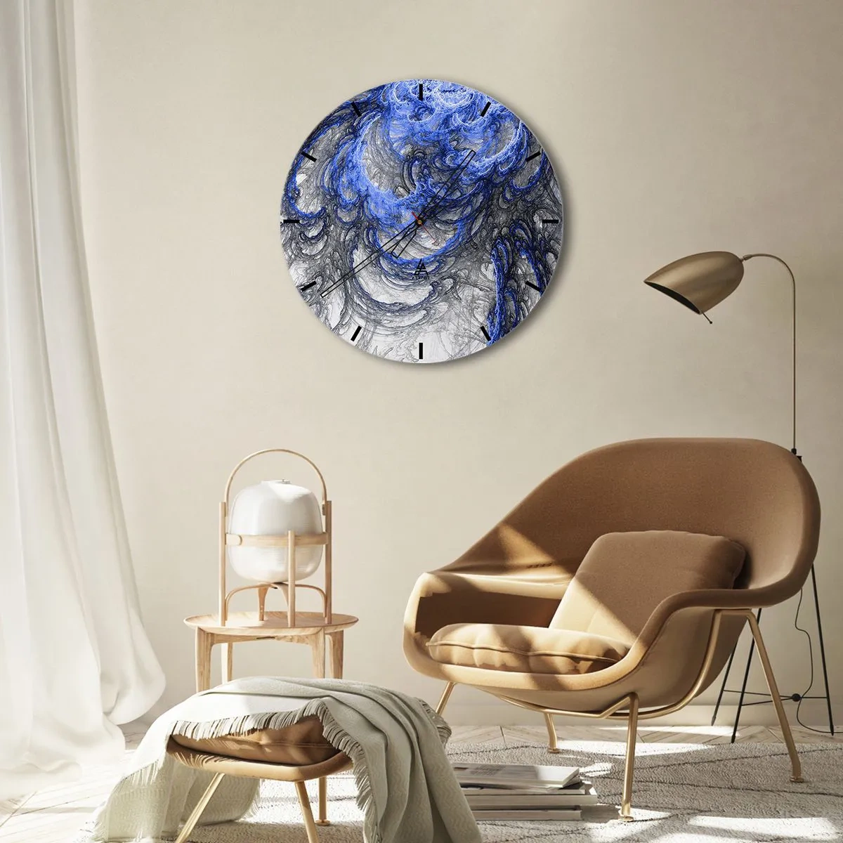 Orologio da parete - Orologio in Vetro - La nascita dell'onda - 40x40 cm