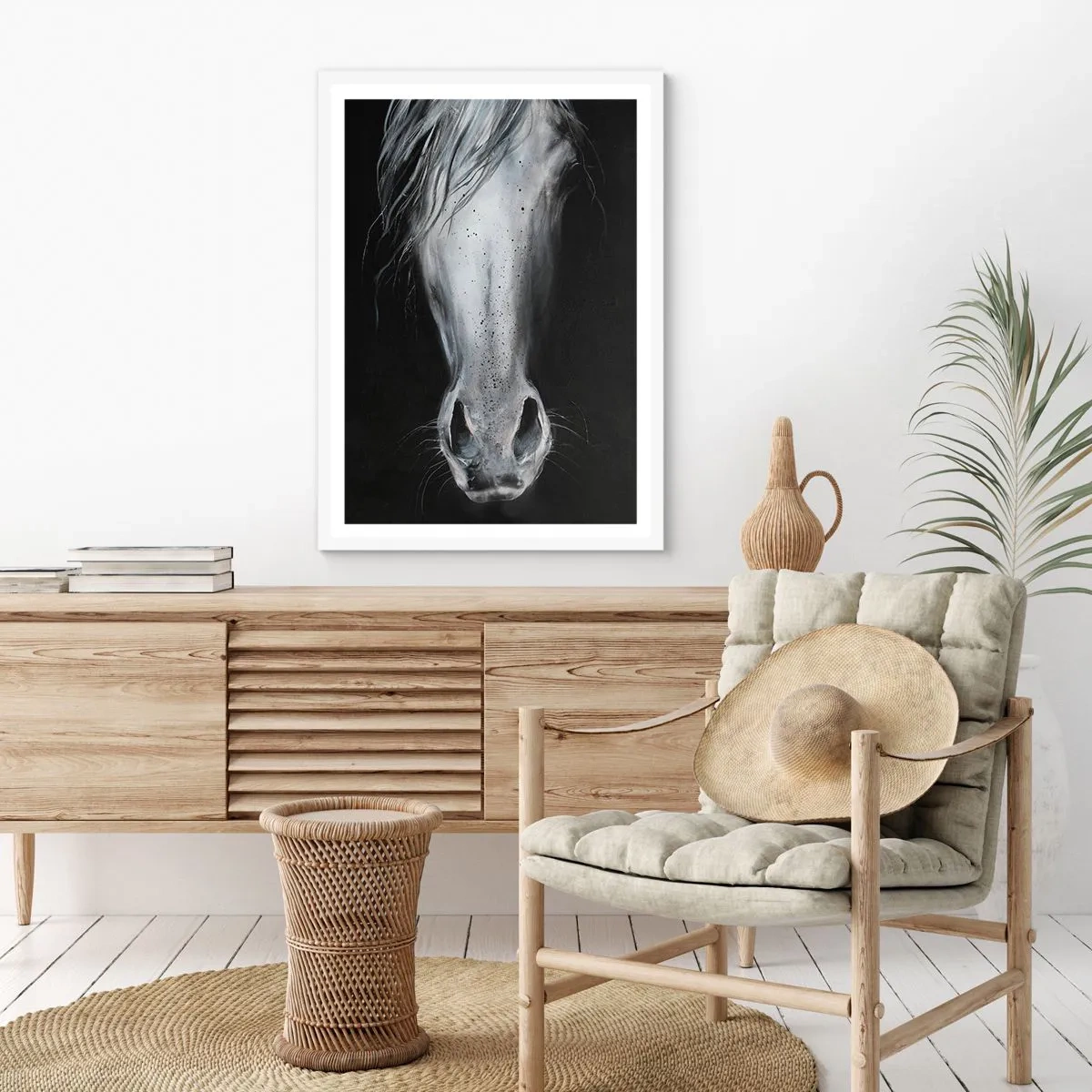 Poster in cornice bianca - Sguardo seducente - 70x100 cm