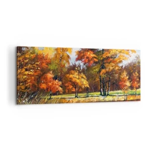 Quadro su tela - Stampe su Tela - Paesaggio in oro e marrone - 100x40 cm