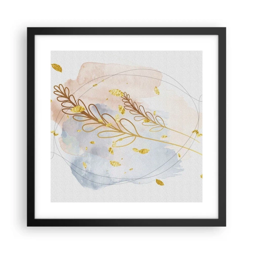 Poster in cornice nera - Soffio d'oro - 40x40 cm