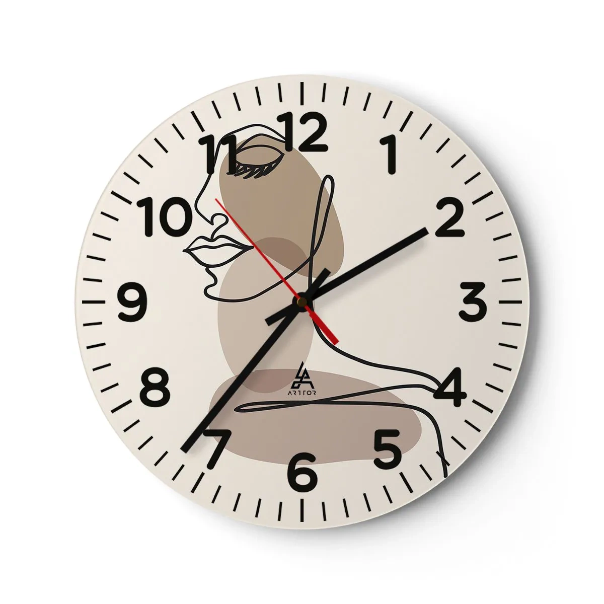 Orologio da parete - Orologio in Vetro - Ascoltando se stessa - 40x40 cm