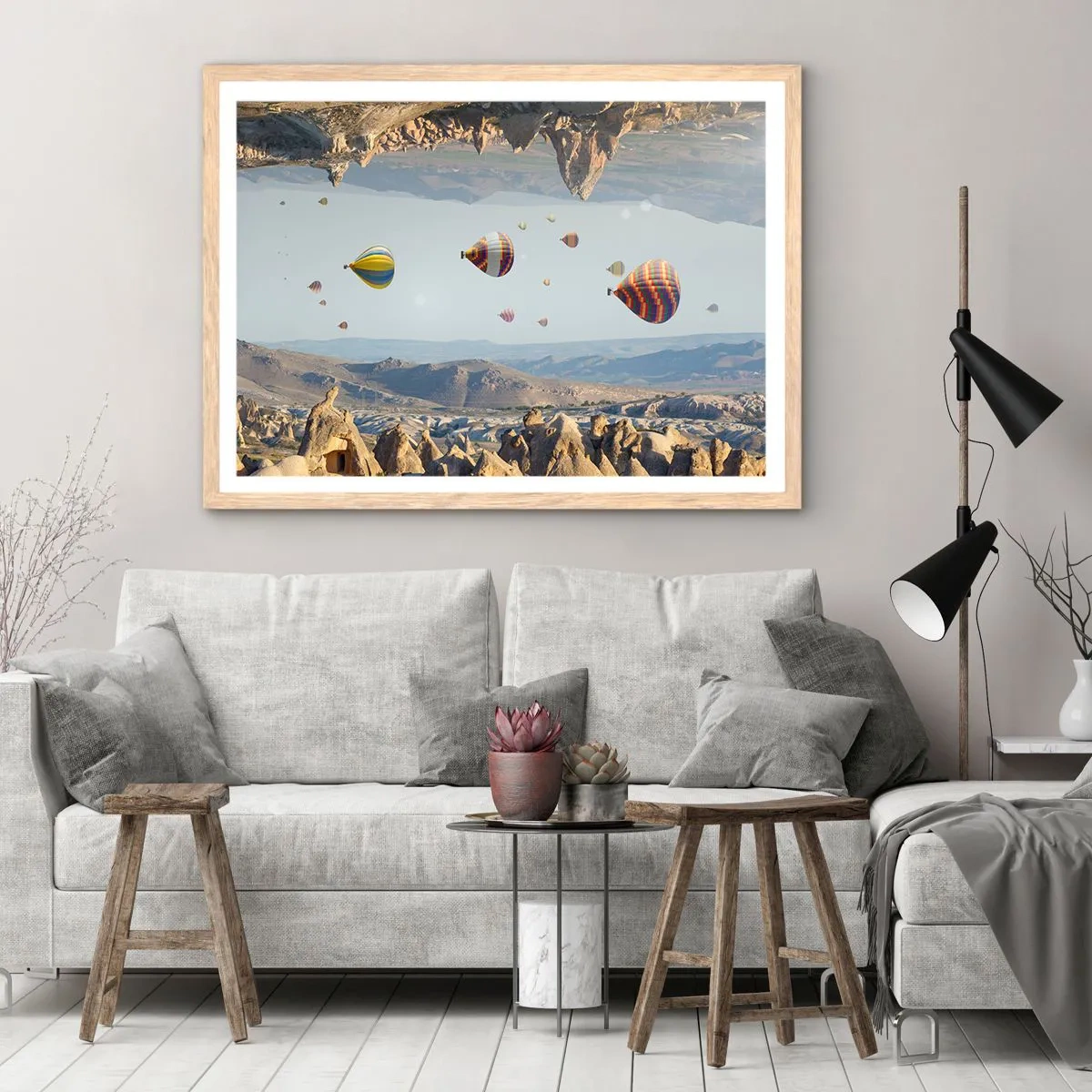 Poster in cornice rovere chiaro - Qui tutto è possibile - 70x50 cm