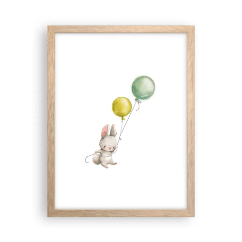 Poster in cornice rovere chiaro - Volo anch'io! - 30x40 cm