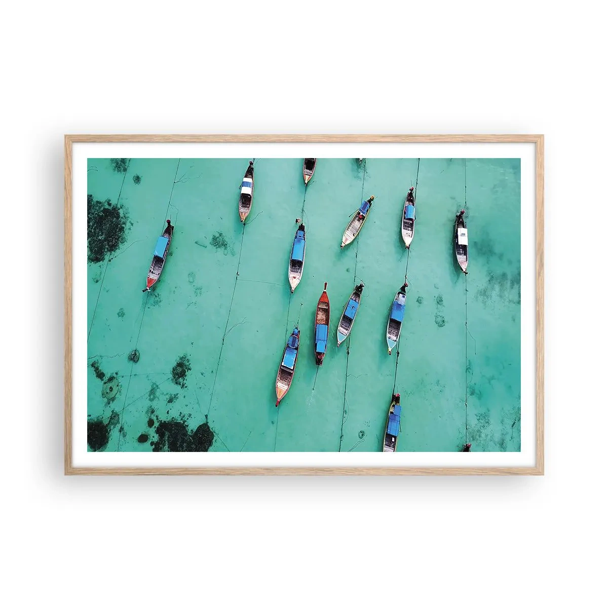 Poster in cornice rovere chiaro - In gioiosa attesa - 100x70 cm