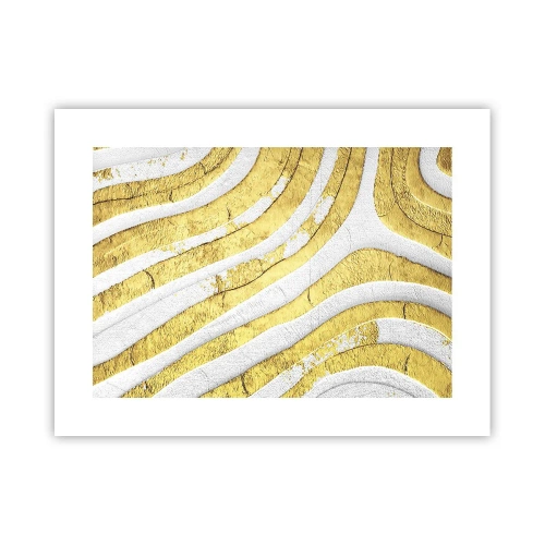 Poster - Composizione in bianco e oro - 40x30 cm
