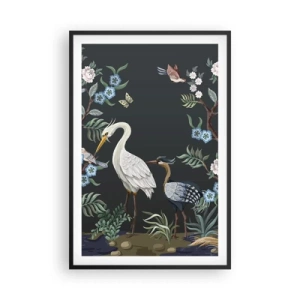 Poster in cornice nera - La parata degli uccelli - 61x91 cm