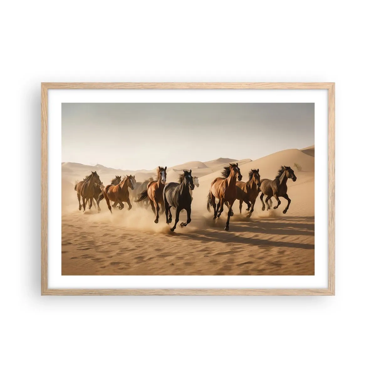 Poster in cornice rovere chiaro - Liberi come il vento - 70x50 cm