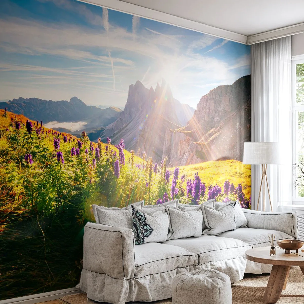 Fotomurali Premium Sand - La vita segreta delle erbe - Paesaggio, Montagne, Sentieri di montagna - 250x175 cm