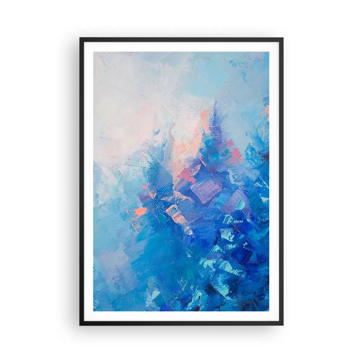 Poster in cornice nera - Astrazione invernale - 70x100 cm
