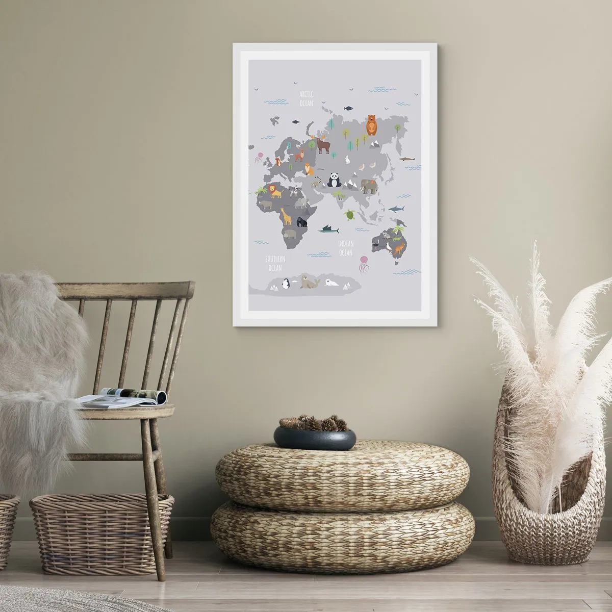 Poster in cornice bianca - Dimmi di dove sei... - 70x100 cm