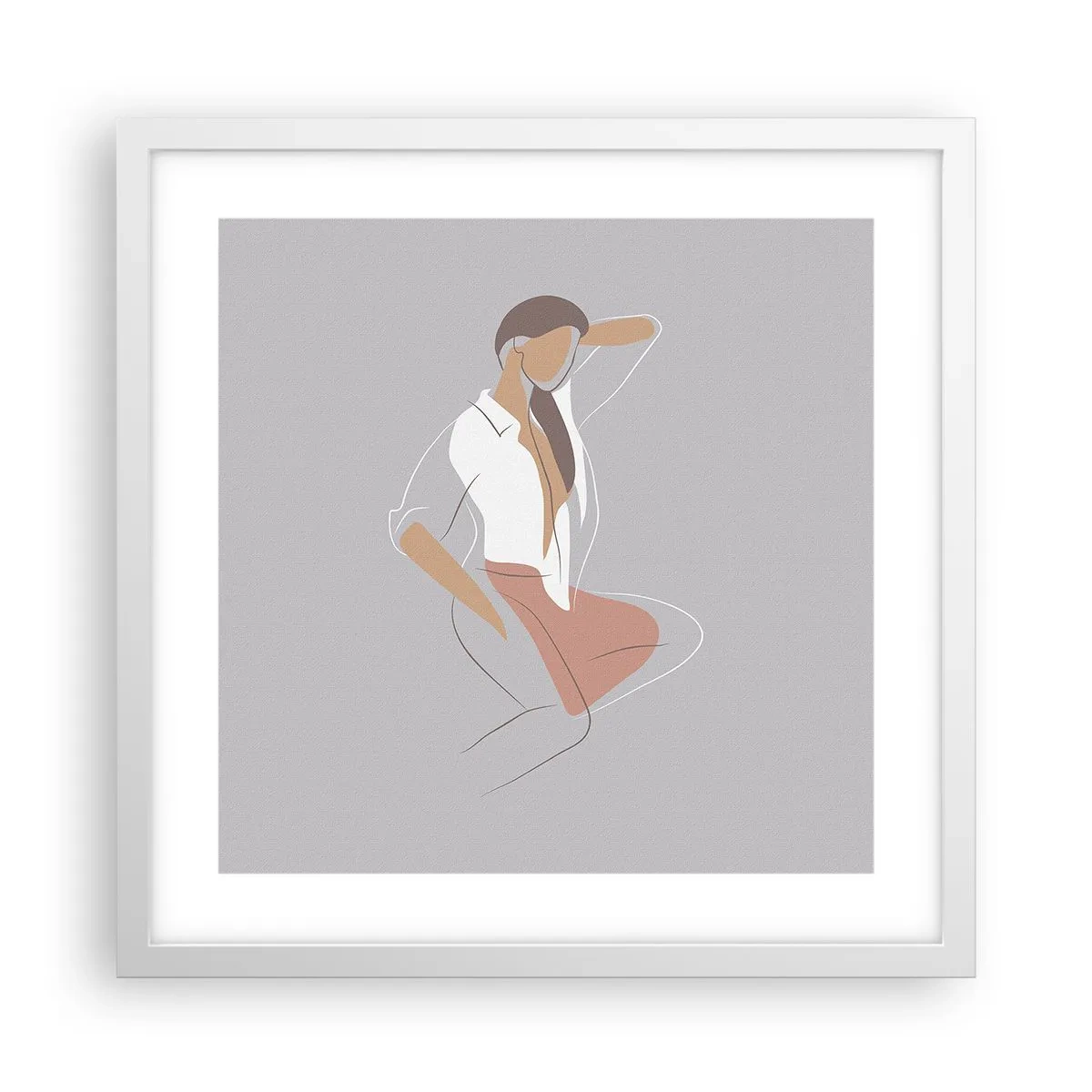 Poster in cornice bianca - Profilo di bellezza - 40x40 cm