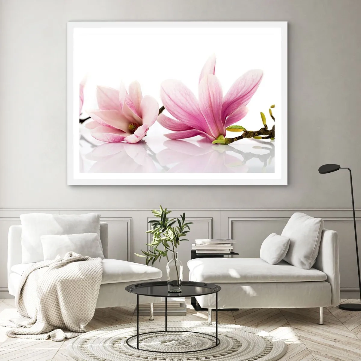 Poster in cornice bianca - Delicati come un soffio di primavera - 91x61 cm