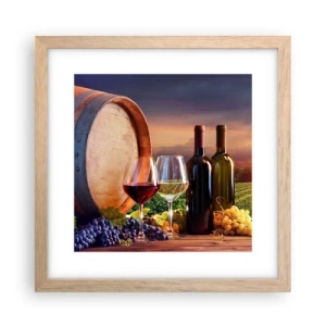 Poster in cornice rovere chiaro - Qui la vita ha gusto - 30x30 cm