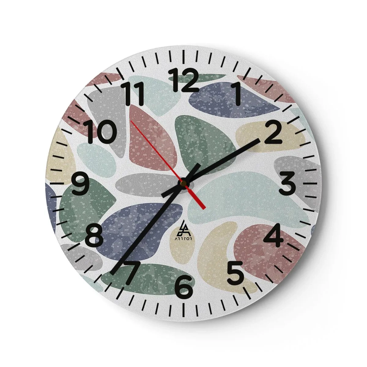 Orologio da parete - Orologio in Vetro - Mosaico di colori incipriati - 30x30 cm